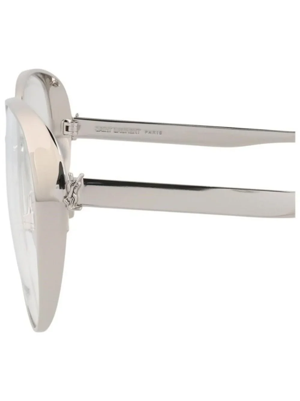New Saint Laurent Womens Round/Oval Silver Silver Transparent Fashion Designer E
